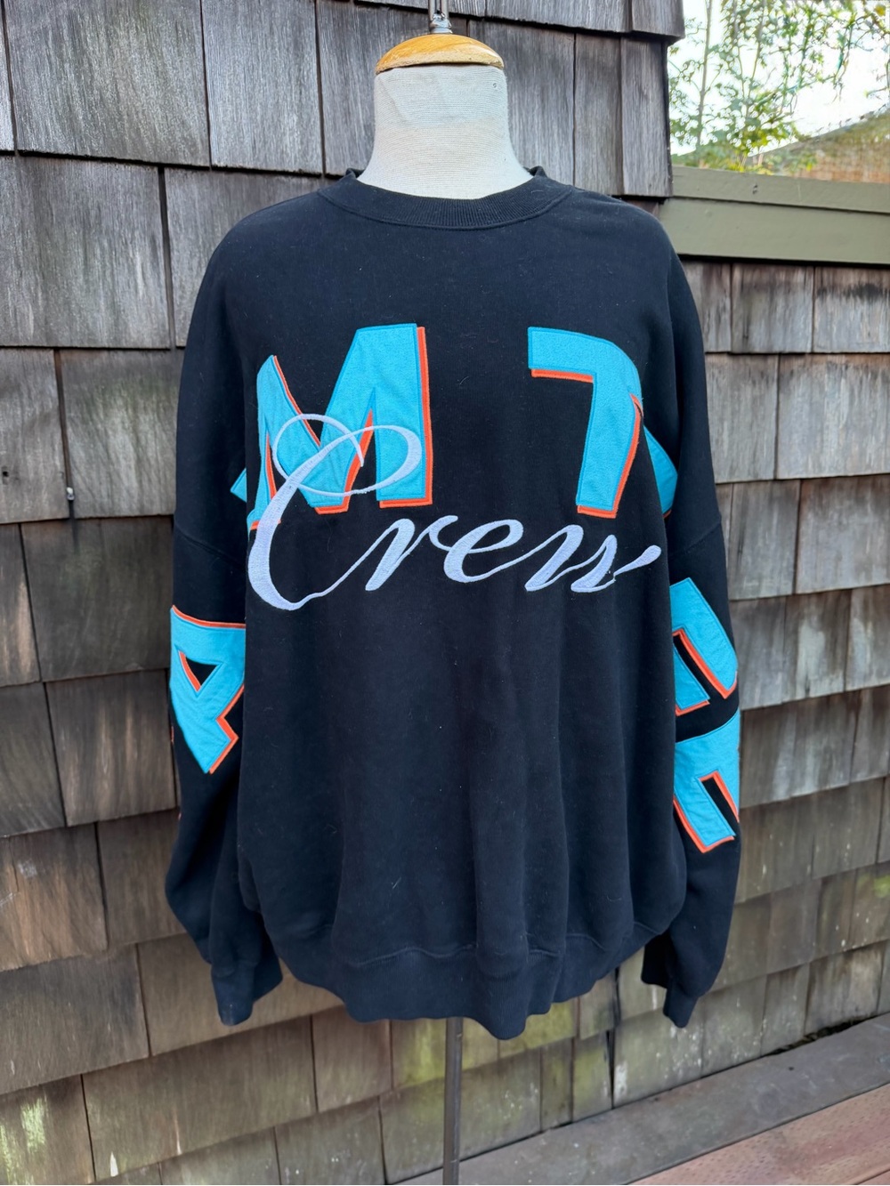 Palm tree Crew & Abercrombie and Fitch sweatshirt logo print black blue Sz XXL